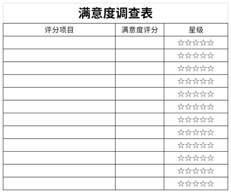 满意度调查表模板excel格式下载 下载之家