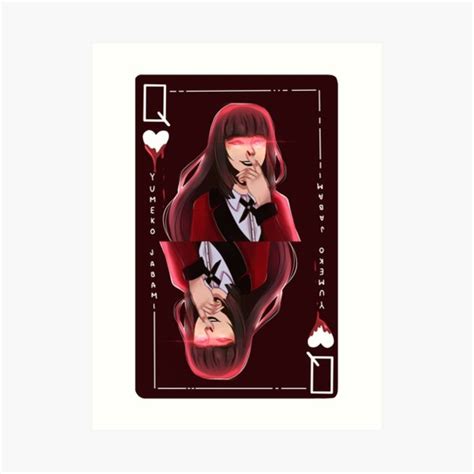 Yumeko Jabami Kakegurui Playing Card Art Print For Sale By Carelienc