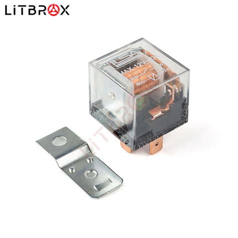 Реле электромагнитное замыкающее 4-х контактное с диодом 12V 40A с ...