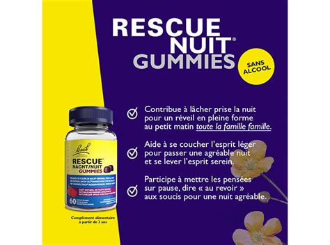 Bach Rescue Nuit Gummies Saveur Fruits Rouges Gummies Pharmacie