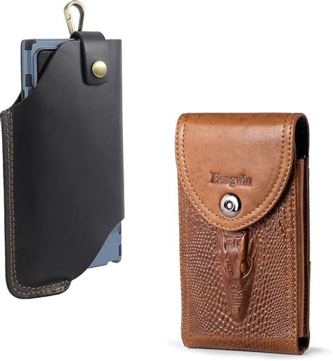 Amazon Hengwin Brown Vertical Leather Cell Phone Holster With Belt