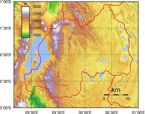 Rwanda Topography Mapsofnet