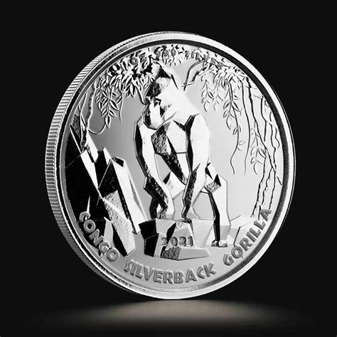2021 Congo Silverback Gorilla 1 oz Silver Coin - Asia Mint Collections