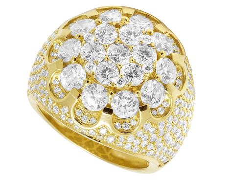 Gland Bague Pinky en diamant cultivé en laboratoire pour hommes grappe