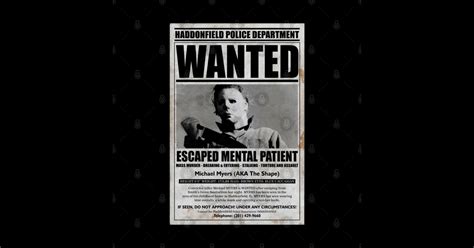 Michael Myers WANTED Michael Myers Posters And Art Prints TeePublic