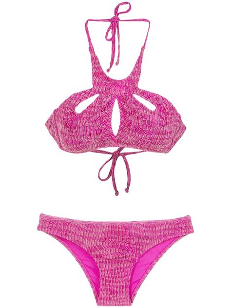 Amir Slama Cut Out Details Bikini Set Pink FARFETCH