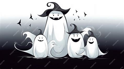 Premium AI Image | Black and white cute ghost for halloween