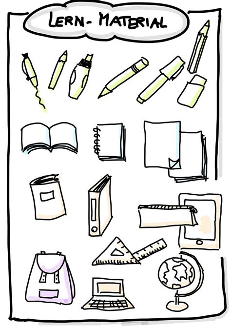 SKETCHNOTE VORLAGE Symbole Icons Zu Lernmaterialien Sketch Note