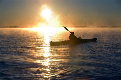 Sunrise Kayak On Lake Sebago Photograph By Lisa Seaman Fine Art America