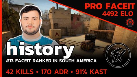 History Fluxo 42 KILLS ON FACEIT W Try MIRAGE FACEIT LVL 10 CSGO