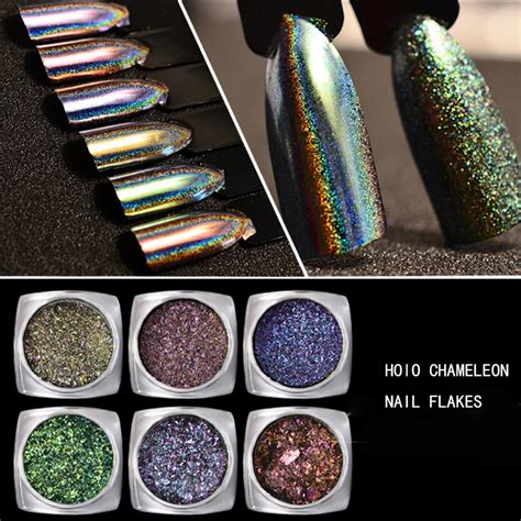 G Chameleon Holographic Flakes Glitter Powder Laser Nail Flakies