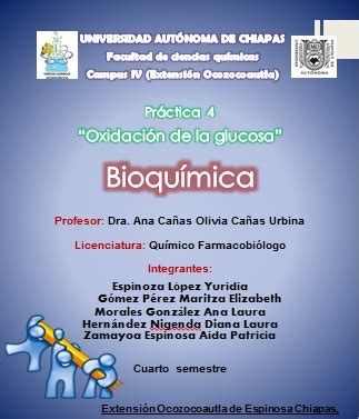 BIOQUIMICA: Practica 4: Oxidación de la Glucosa