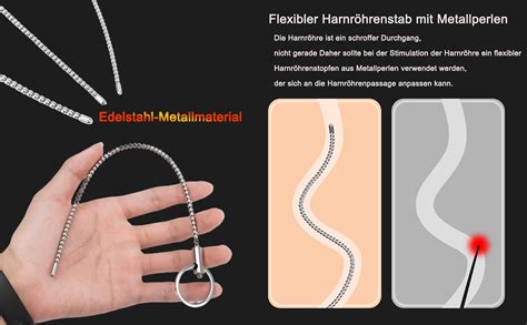 Qiyasex Dilator Harnröhre Edelstahl Penis Plug mit 225mm Kugeln Kette