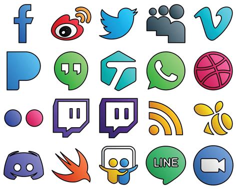 Iconos Innovadores Flickr Whatsapp P O Conjunto De Iconos De Redes