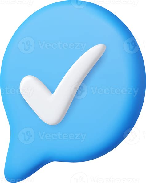 3d Blue Yes Check Mark Icon Symbol 38943931 Png