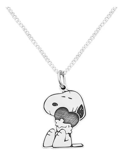 Dije Y Cadena Snoopy Corazon Plata 925 Con Envio Gratis Meses sin interés