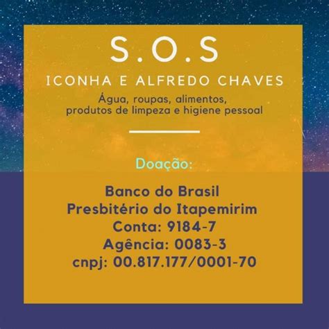 CAS IPB Conselho de Ação Social SOS Iconha e Alfredo Chaves