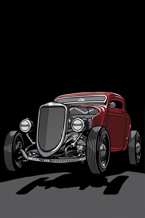 Poster Art Hot Rod Rockabilly Dibujos De Coches