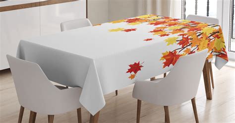 Autumn Tablecloth Fall Season Foliage On Tree Branches Canadian