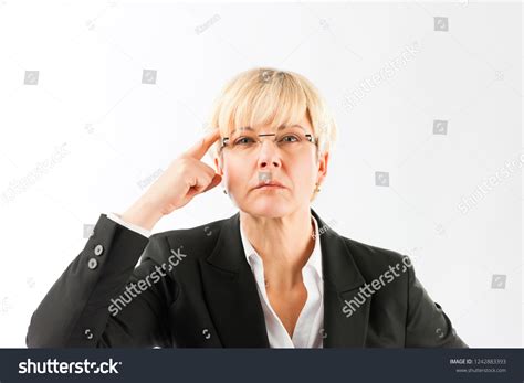 Angry Mature Businesswoman Pointing Her Finger Stock Photo Shutterstock