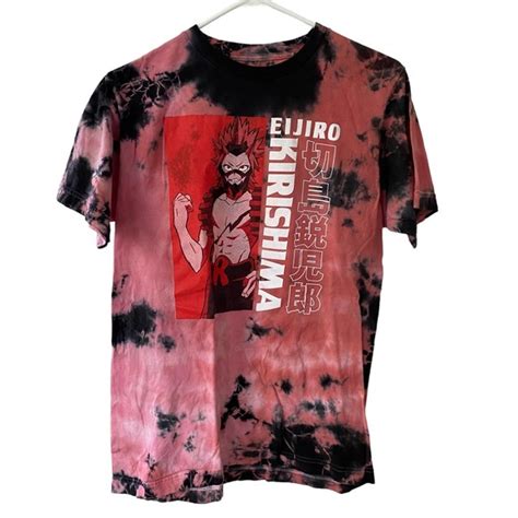 Hot Topic Tops Hot Topic My Hero Academia Kirishima Red Tie Dye Boyfriend Tee Shirt Size