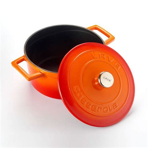 Saucepan Cm Cast Iron Folk Orange Color Lava Brand Kitchenshop