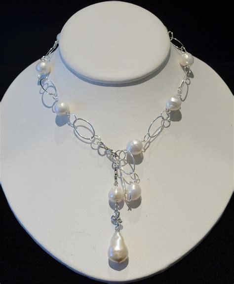 Sterling Silver Cultured Pearls Necklace - Etsy