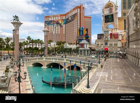 Las Vegas Strip, casino and hotels city view at daytime from the street ...