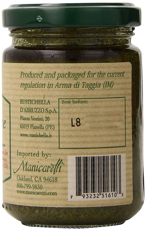 Rustichella D Abruzzo Pesto Alla Genovese Sauce 4 6 Fluid Ounce