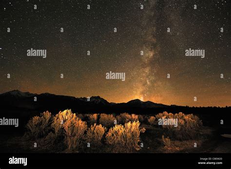 Natural Outdoor Hot Tub Stars At Night Sierra Nevada Mountains Near Mammoth Lakes