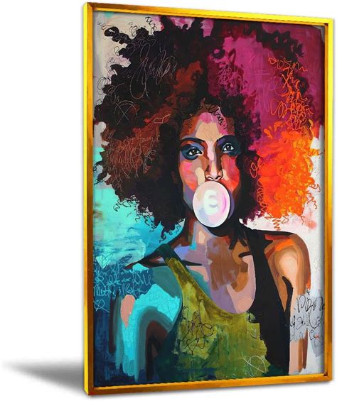 Asdg12s Gloden Aluminum Alloy D African American Wall Art Black Woman