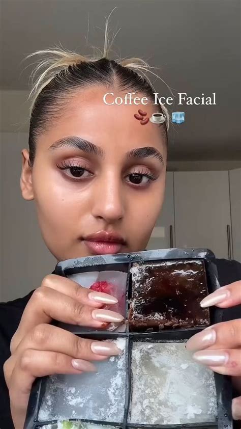 Coffee Ice Facial☕️🧊 Video In 2024 Ice Facial Simple Makeup Diy