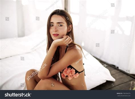Bikini Model Beautiful Sexy Brunette Girl Stock Photo Shutterstock