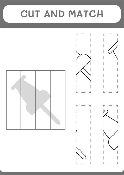 Cut And Match Parts Of Push Pin Game For Children Vector Illustration