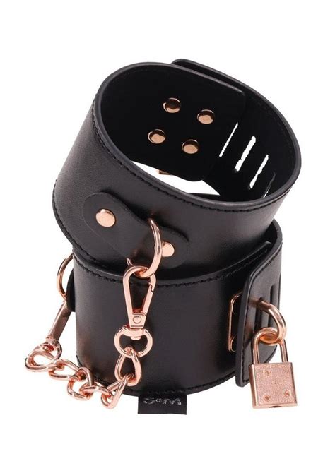 Sex And Mischief Brat Locking Cuffs Rose Gold Black From Cherry Pie