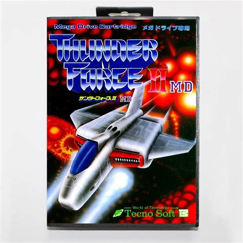 Thunder Force II 16 Bit MD Card With Retail Box For Sega MegaDrive