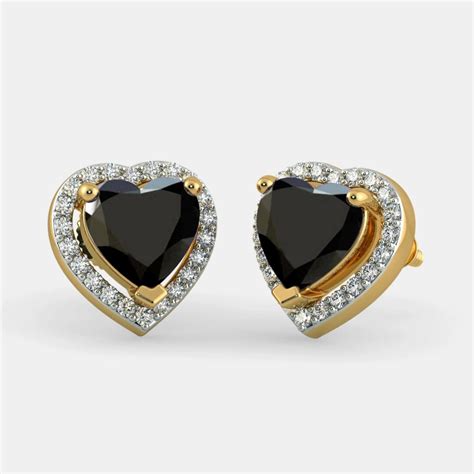 Black Onyx Stud Earrings In K Solid Gold Set Onyx Studs K Solid