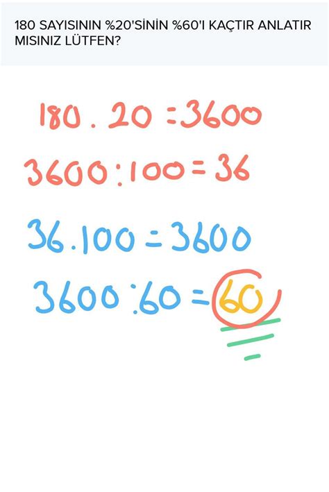 180 SAYISININ %20'SİNİN %60…
