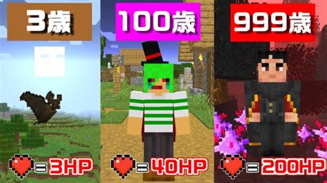 【マインクラフト】だんだん『吸血鬼』が歳をとる世界でサバイバルしたら最強になりすぎた！？ Minecraft Summary マイクラ動画