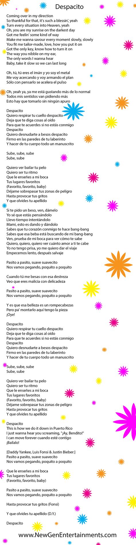 Despacito | Lyrics | Justin Bieber | ft. Luis Fonsi & Daddy Yankee