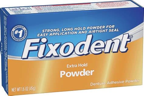 Fixodent Extra Hold Denture Adhesive Powder 1.6 Ounce (Pack of 24 ...