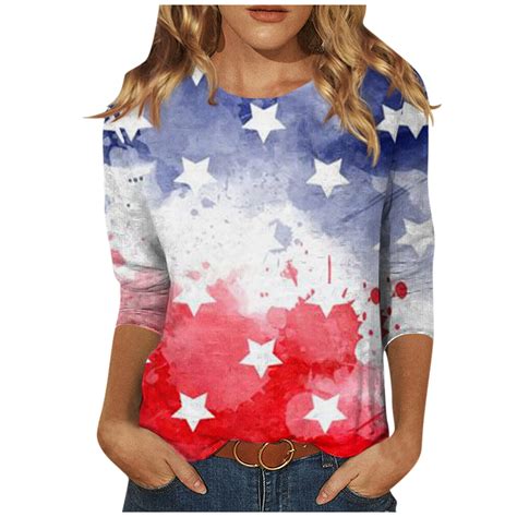 Chmora Patriotic T Shirts For Women American Flag Shirt Women Th Of