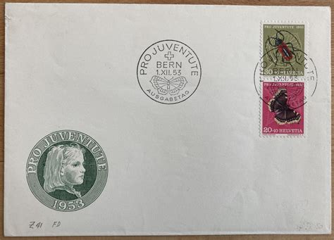 R FDC Pro Juventute 1953 Z41 ET BERN Illustriert SBK 110Fr Kaufen