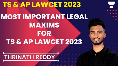 Most Important Legal Maxims For TS AP Lawcet 2023 Thrinath Reddy