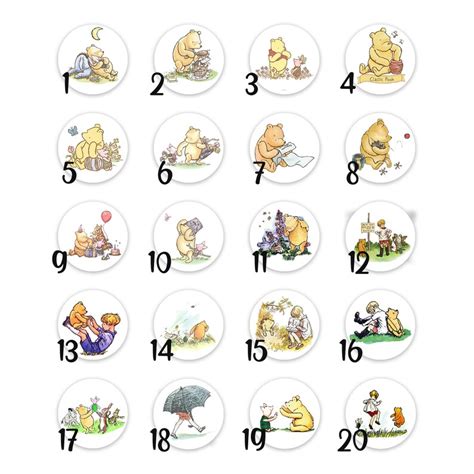 Classic Winnie The Pooh Stickers Antique No Text Etsy