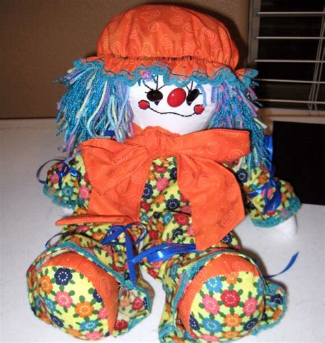 Handmade Rag Doll Clown 17 By Rkaacrylics On Etsy