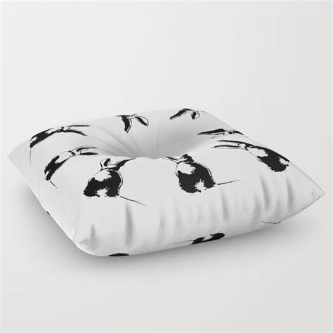 Buy Black Bunny Back Floor Pillow By Emiliegeant Worldwide Shipping