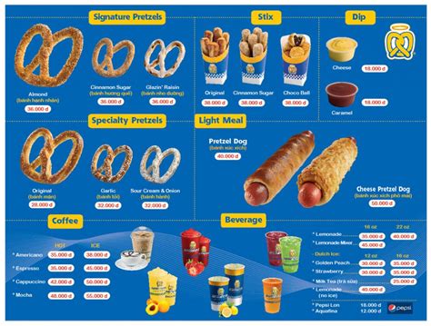 Review Auntie Anne s Menu Thực đơn Giá Thương Hiệu Pretzel Nổi