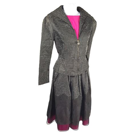 Tom Ford For Gucci And Yves Saint Laurent Nude Silk Mink Skirt Suit It Us For Sale At