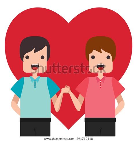 Cute Cartoon Gay Casual Clothesmen Stock Vector Royalty Free